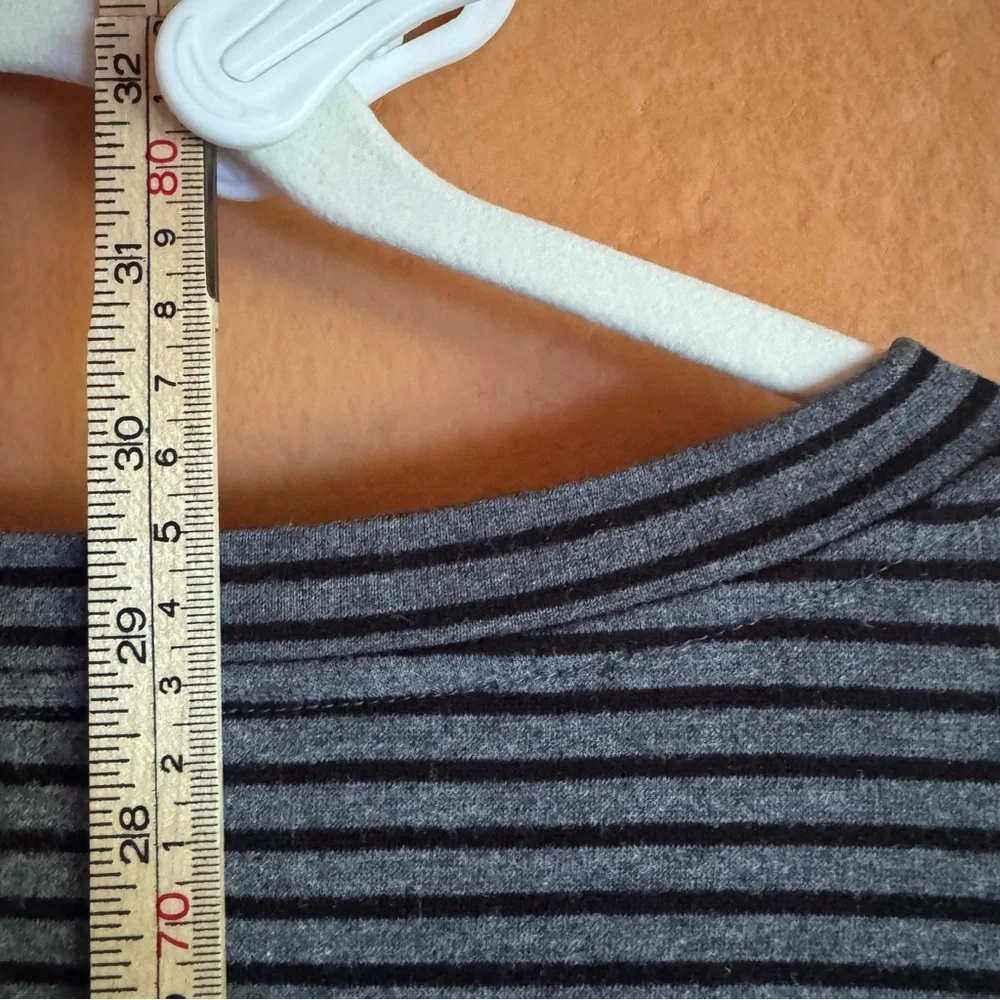 Eileen Fisher Striped Tencel Tunic Top Gray Black Long Sleeve 1X - Picture 6 of 8
